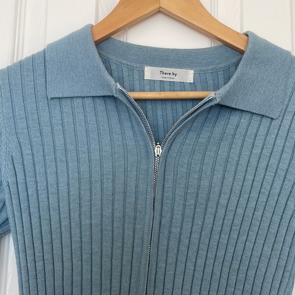 There by dusty blue full zip sweater - Picture 2 of 2